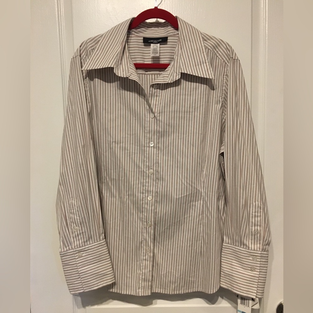 Jones New York, Long Sleeve, Striped Shirt. Size 20W